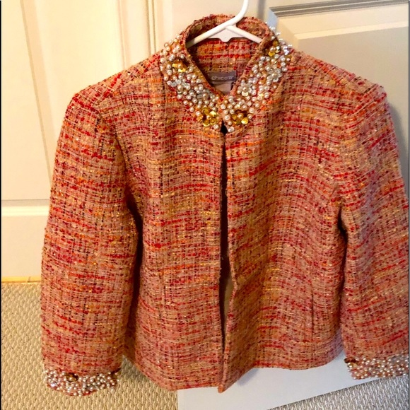 New Woman's Embellished Tweed Jacket Size: Chico's size 1 - Picture 3 of 10